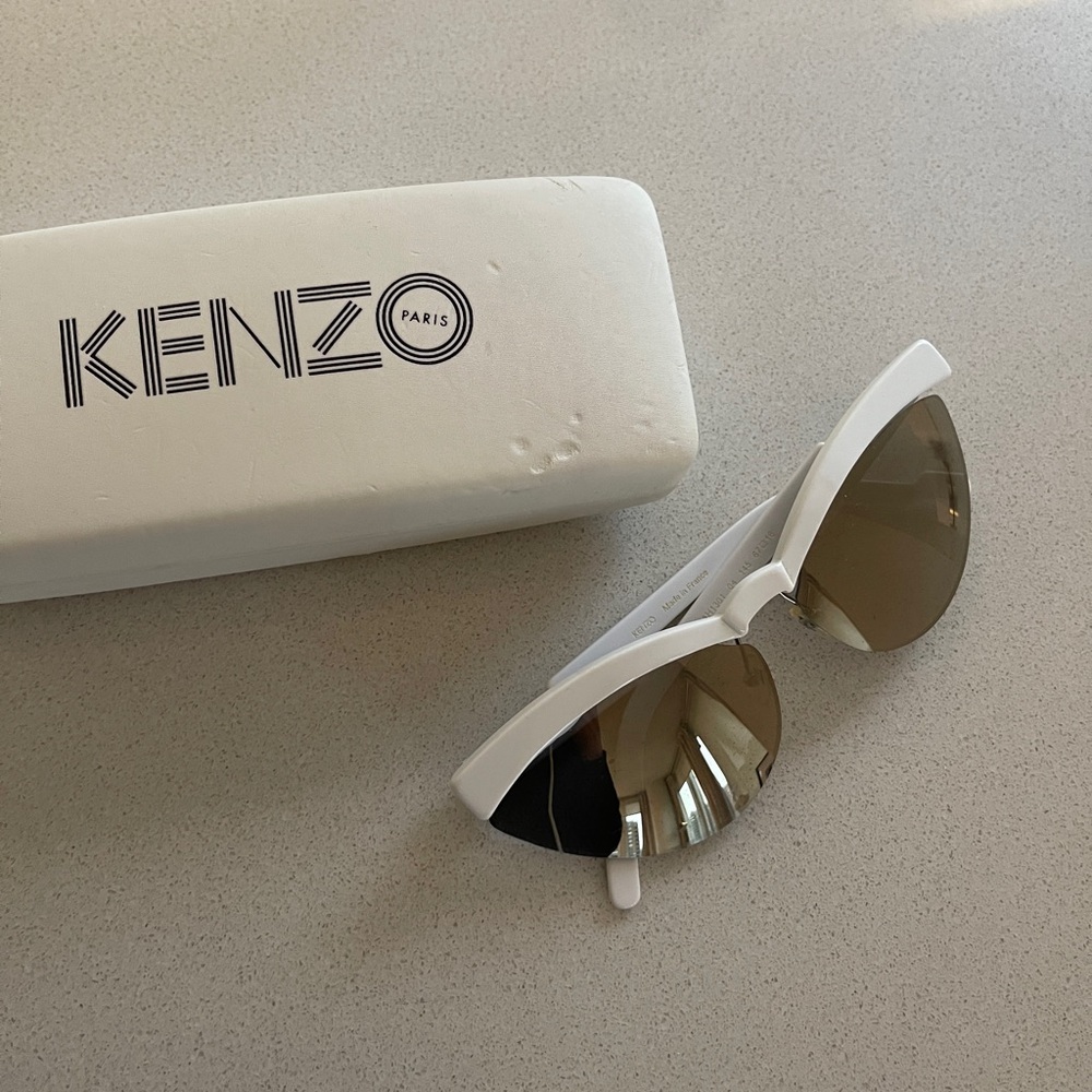 Kenzo White Reflective Sunglasses Sleek Design